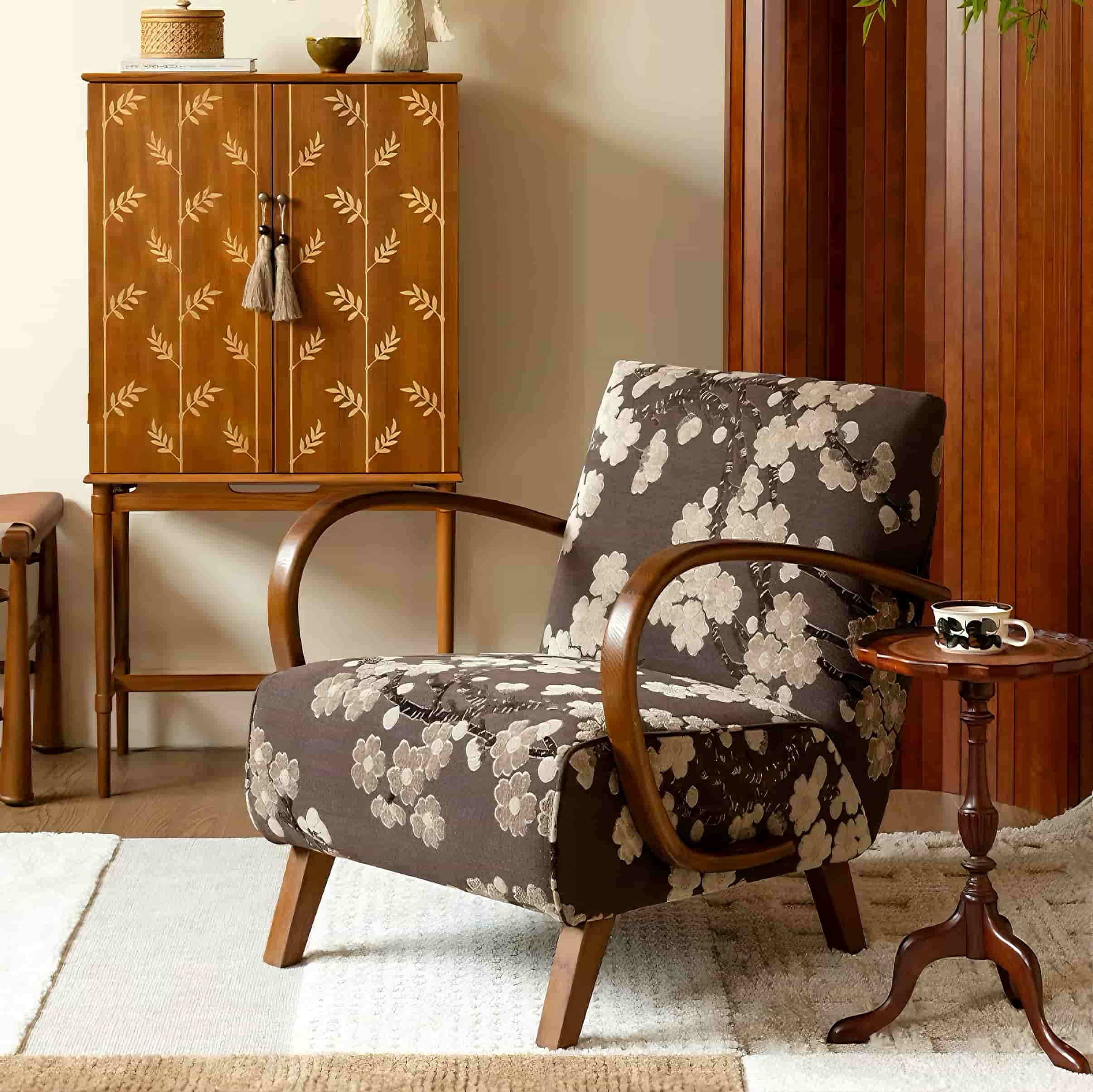 High Quality Luxury Plum Blossom Patterned Jacquard Cut Velvet Fabric kanggo Dekorasi Omah